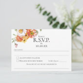 R.S.V.P. Carte thème mariage floral (Debout devant)