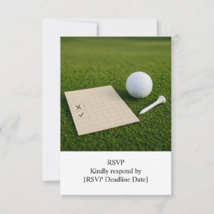 R.S.V.P. GOLF Huwelijk met golfbal op green RSVP Kaartje
