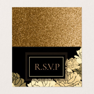 R.S.V.P goud, bruin, geel 50ste verjaardag Kaart