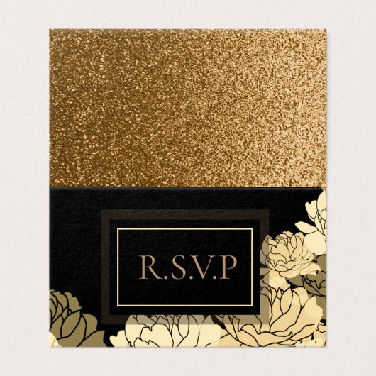 R.S.V.P goud, geel 50e verjaardag Kaart (Buitenkant ongevouwen)