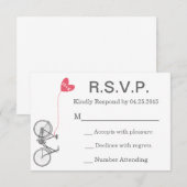 R.S.V.P. Invitation de mariage vélo et cœur (Devant / Derrière)