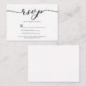 R.S.V.P. Mariage Carte de réponse Script noir (Devant / Derrière)