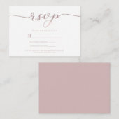 R.S.V.P. Mariage Répondre Carte Boîtier Pink Scrip (Devant / Derrière)