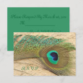 R.S.V.P. PEACOCK FEACOCK INVITATIONS CORRESPONDANT (Devant / Derrière)