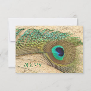 R.S.V.P. PEACOCK FEACOCK INVITATIONS CORRESPONDANT