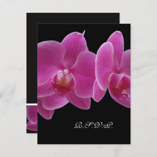 R.S.V.P. Sans carton d'invitation de menu pour inv (Devant / Derrière)