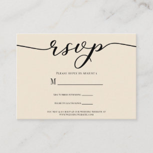 R.S.V.P. Wedding Reply Enclosure Cream & Zwart Visitekaartje