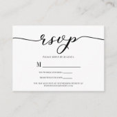 R.S.V.P. Wedding Reply Enclosure Kaart Zwart Scrip (Voorkant)
