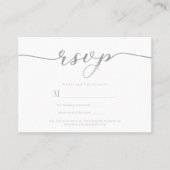 R.S.V.P. Wedding Reply Enclosure Zilver Script Visitekaartje (Voorkant)