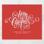 R-script "Merry Christmas" gepersonaliseerd Bier Etiket (Enkel label)