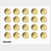 R Stickers d'enveloppe d'or Monogram Faux (Feuille)