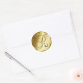 R Stickers d'enveloppe d'or Monogram Faux (Enveloppe)