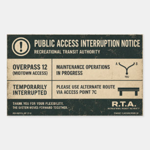 R.T.A. Viaduct 12 Openbare Toegang Rechthoekige Sticker