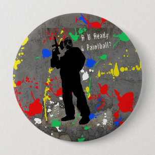 R U Ready 4 Paintball? Ronde Button 4,0 Cm