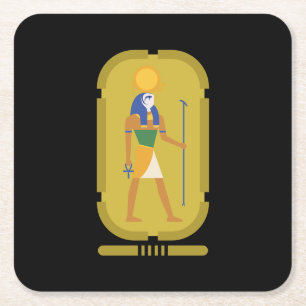 Ra God van de zon Vierkante Kartonnen Onderzetter