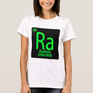 Ra Radium gloeit in het donker. Radium werd gebrui T-shirt