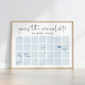 Raad Baby's Aankomstdatum Baby shower Game Poster