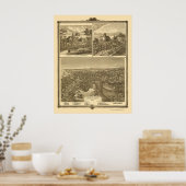 Raad Bluffs, IA Panoramic Map - 1875 Poster (Keuken)