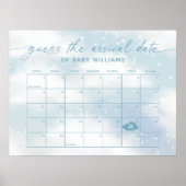 Raad de Aankomstdatum Kalender Cloud 9 Blauw Poster (Voorkant)
