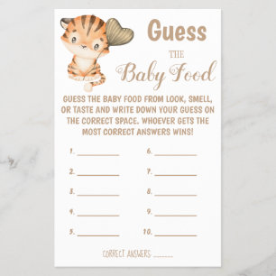Raad de babyvoeding Baby Shower spelkaart Flyer