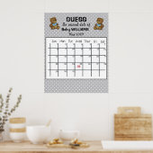 Raad de Bevalling Datum Kalender met Beren Poster (Keuken)