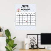 Raad de datum kalender baby meisje poster (Thuiskantoor)