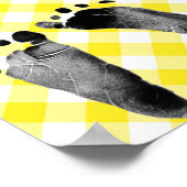 Raad de datum kalender met voetafdrukken poster (Hoek)