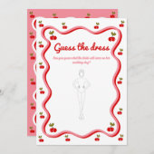 Raad de Dress Retro Cherry bruids Game kaart (Voorkant / Achterkant)