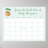 Raad de geboortedatum kalender Little Sprout Poster (Voorkant)