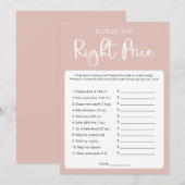 Raad de juiste prijs baby shower spel kaart (Voorkant / Achterkant)