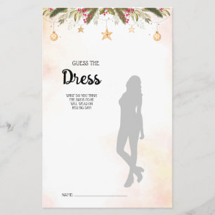 Raad de jurk Kerstelijke bruidsfeest spelkaart  Flyer