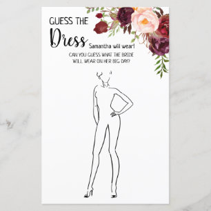 Raad de jurk Marsala Bloemen Bruiloftsspellen