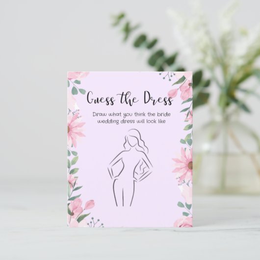 Raad de jurk spel kaart (Staand voorkant)