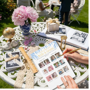 Raad de Leeftijd Bruidsdouche blauwe spel Kaart