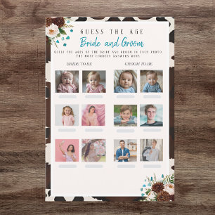 Raad de Leeftijd Bruidsfeest Boho Wilde Bloemen sp Kaart