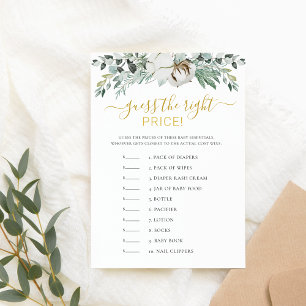 Raad de prijs Boho Greenery Baby shower Game Kaart