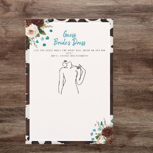 Raad de Trouwjurk Bruidsdouche Rustic Boho spel Kaart