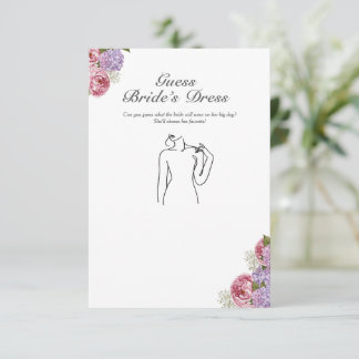 Raad de Trouwjurk Bruidsfeest Bloemen spel Kaart