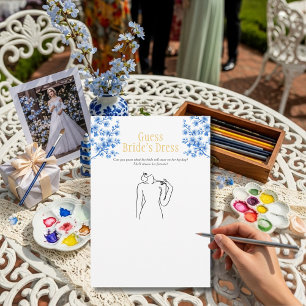 Raad de Trouwjurk Bruiloftsspel Blauw spel Kaart