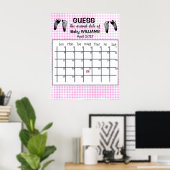 Raad de vervaldatum kalender baby voetafdrukken po poster (Thuiskantoor)