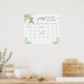 Raad de Verwachte Bevalling Datum Kalender Beer Po Poster (Keuken)