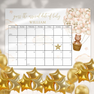 Raad De Verwachte Bevalling Teddybeer Baby Shower Poster