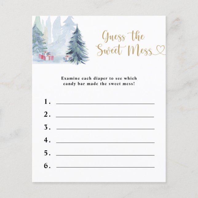 Raad de zoete puinhoop - baby shower spel (Voorkant)