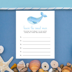 Raad de zoete puinhoop - walvis baby shower spel