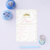Raad Die Prijs Baby Shower Spel Flyer (Enkel)