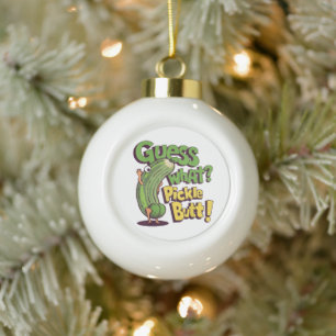 Raad eens_ Augurk Kont! Grappige Komkommer Keramische Bal Ornament