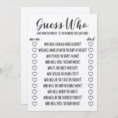 Raad eens bij wie Funny Baby shower Game Programma (Voorkant / Achterkant)