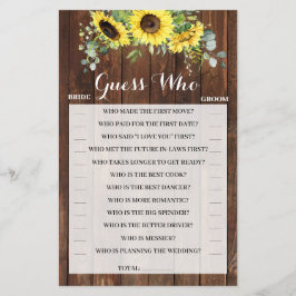 Raad eens bij wie zonnebloemen Vrijgezellenfeest-s Flyer