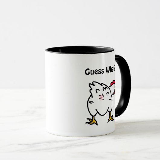 Raad eens? Chicken Butt Funny Chicken Humor Mok (Voorkant rechts)