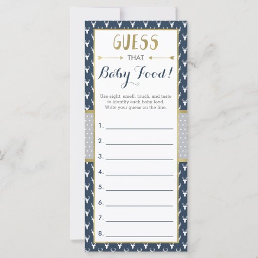 Raad eens dat Baby-voedselspel, Baby shower, Deer (Voorkant)